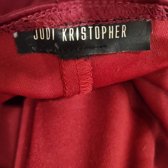 Maroon Jodi Kristopher Long Slit Prom Dress - Picture 4 of 8